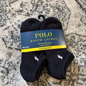 Polo by Ralph Lauren Black Low-Cut Cotton Cushioned Socks - 6 Pack